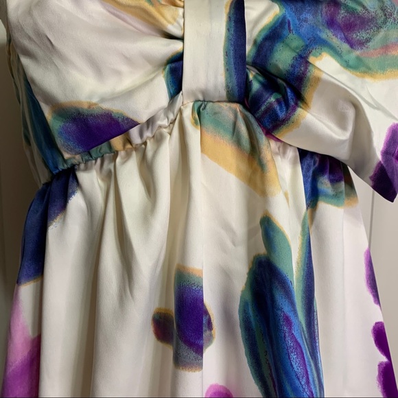 FireLA White Floral Bubble Skirt Mini Dress w/ Bow - Picture 5 of 13